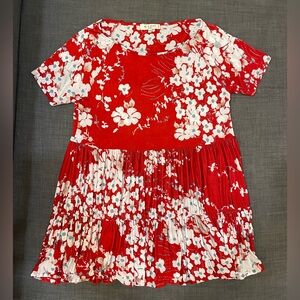 Etro Milano Italy Red & White Womenβs Blouse Spa Via Spartaco - Size 38 (S)